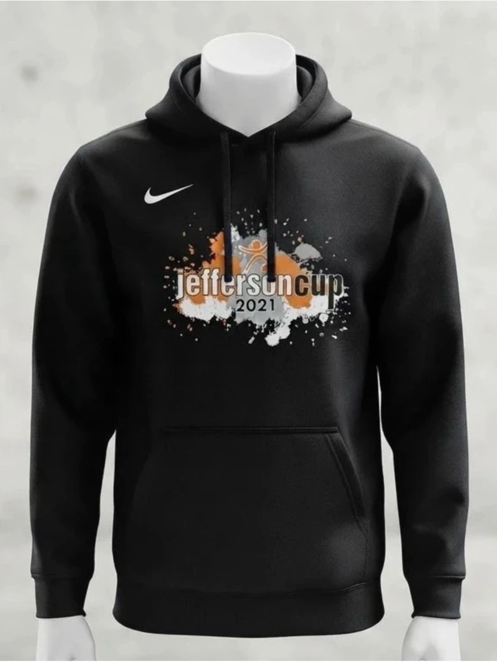 Nike Black Hoodie with Orange and White Jefferson Cup Graphic